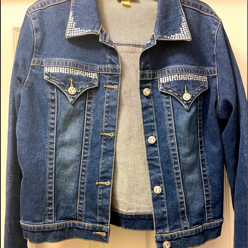 Denim Jacket with Rhinestones